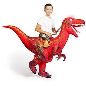 Spooktacular Creations 21272-M Dinosaur Costume Inflatable T-Rex Red Raptor Hall