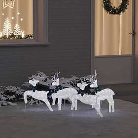 vidaXL LED Reindeers 4pcs