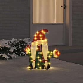 vidaXL Lighted Gnome 71x64cm Tinsel Fabric