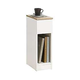 SoBuy Slim Nightstand with Drawer and Shelf White W20xD35xH60cm FBT111-WN