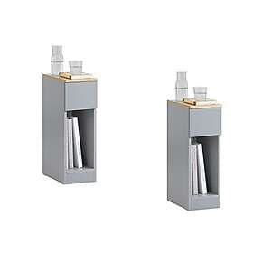 SoBuy FBT111-HGx2 Side Table Storage Table Coffee Table Cafe Table Grey