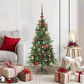 vidaXL Artificial Tree Hinged Green 120cm 150 LEDs