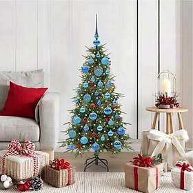 vidaXL Artificial Tree Hinged Green 120cm 150 LEDs