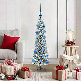 vidaXL Artificial Tree Green and White 120cm