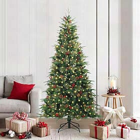 vidaXL Artificial Tree Hinged Green 210cm 300 LEDs