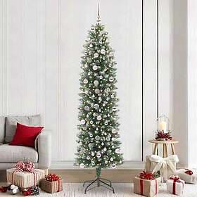 vidaXL Artificial Tree Green and White 240cm 300 LEDs