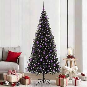 vidaXL Artificial Tree Black 210cm 300 LEDs