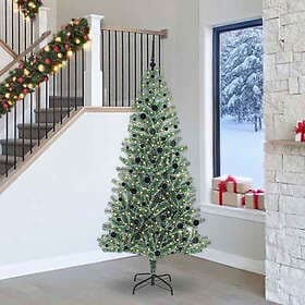 vidaXL Artificial Tree Snow-flocked Green and White 240cm