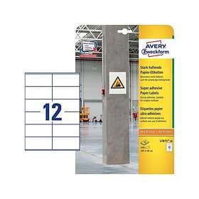 Avery L7875-20 White Rectangle Permanent A4 Paper Laser/Inkjet 20 st