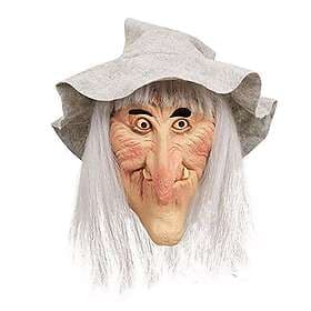 Bristol Novelty BM200 Witch Mask with Grey Hat and Hair