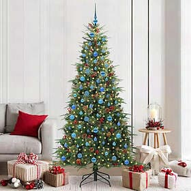 vidaXL Artificial Tree Hinged Green 210cm 300 LEDs
