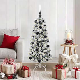vidaXL Artificial Tree Hinged Green and White 120cm