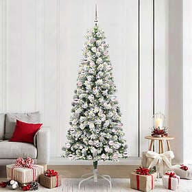 vidaXL Artificial Tree Hinged Green and White 240cm