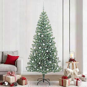 vidaXL Artificial Tree Snowy Green and White 240cm