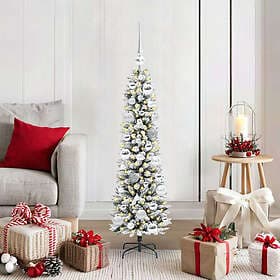 vidaXL Artificial Tree Green and White 120cm