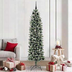 vidaXL Artificial Tree Green and White 210cm