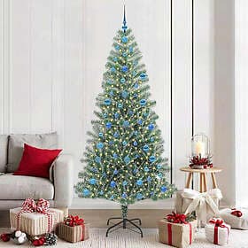vidaXL Artificial Tree Snowy Green and White 210cm