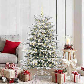 vidaXL Artificial Tree Hinged White 150cm