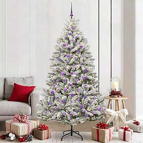 vidaXL Artificial Tree Green and White 210cm