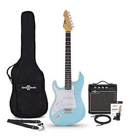 Gear4music LA Select Left Handed Electric Guitar Blue Metallic