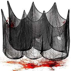 UNOLIGA Halloween Spooky Fabric Black 2.15 x 5 m