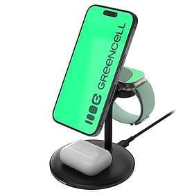 GreenCell Green Cell MagScape 3-in-1 Wireless Charger Stand MagSafe for iPhone, 