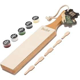 Bacher Premium Leather Strop Paddle Handle Wood Brown