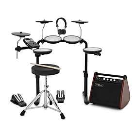 Gear4music VISIONDRUM Compact Mesh Electronic Drum Kit Amp Pack
