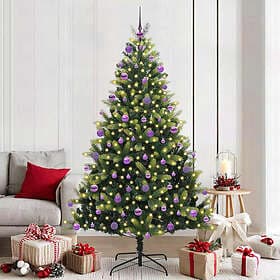 vidaXL Artificial Tree Hinged Green 210cm 300 LEDs