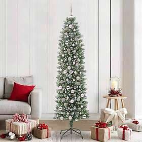 vidaXL Artificial Tree Green and White 210cm 300 LEDs