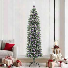vidaXL Artificial Tree Green and White 240cm 300 LEDs
