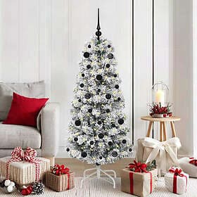 vidaXL Artificial Tree Green and White 150cm 150 LEDs
