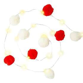 Talking Tables ILLUM-LIGHT-POM-RED LED Garland Pom Poms Red/White