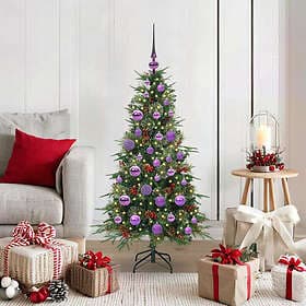 vidaXL Artificial Tree Hinged Green 120cm 150 LEDs