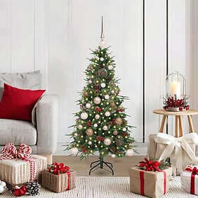 vidaXL Artificial Tree Hinged Green 120cm 150 LEDs
