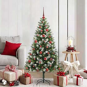 vidaXL Artificial Tree Flocked Snow Green and White 150cm