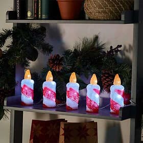 Samuel Alexander 2515058 Christmas Candle Ornaments 15cm 30LED Set of 5 Battery 