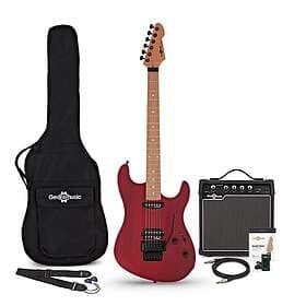 Gear4music LA Select Modern Electric Guitar Transparent Ruby Red