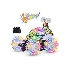 FONGWAN Remote Control Car with Light and Music 360 Degree Rotation Stunt Car - 