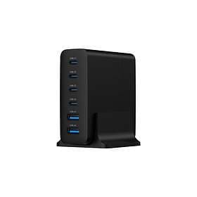 Gembird TA-UC-2A4C-PD75-01-BK 4 x USB-C 2 x USB Type A 75W