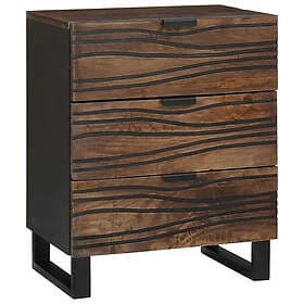 vidaXL Nightstand with Drawer Walnut 50x33x62cm Solid Acacia Wood 4018017