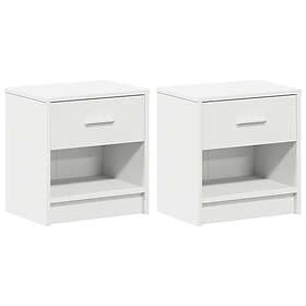 vidaXL Nightstand With Drawer White 39x28x41cm 858750