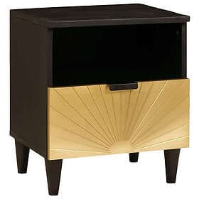 vidaXL Nightstand Black and Gold 40x33x46cm 4017834