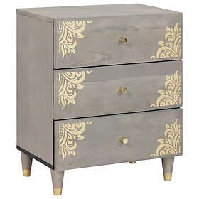 vidaXL Nightstand Grey 50x33x62cm Solid Mango Wood 4018781