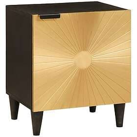 vidaXL Nightstand Black and Gold 40 x 33,5 x 46 cm Solid Acacia Wood 4017824