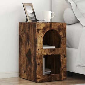 vidaXL Nightstand Smoke Brown Oak 29.5 x 35 x 50 cm 891235