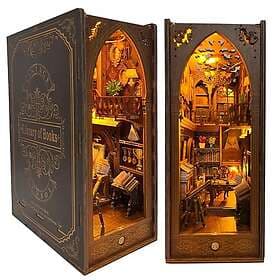 CRIOLPO Book Nook-kit, DIY Dollhouse, Miniature kit inserted in bookshelf