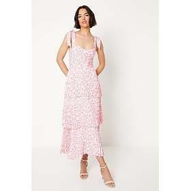 Oasis Ditsy Floral Pleated Tie Shoulder Midi Dress