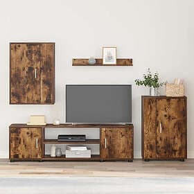 vidaXL 3397900 TV Bench Set Wall Mounted 4 pcs Smoked Oak Engineered Wood