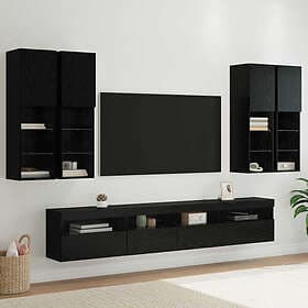 vidaXL 3402796 TV Wall Cabinet Set with LED Lights 100x30x40cm